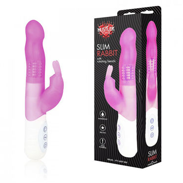 Hustler Slim Rabbit, розовый, Многофункциональный вибратор Hustler Slim Rabbit, розовый, Многофункциональный вибратор