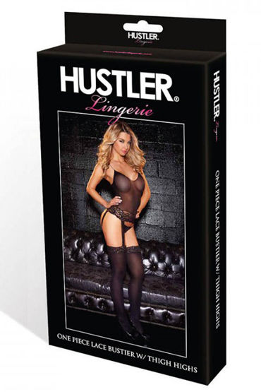 Hustler Прозрачный комплект - Топ-маечка и чулки - купить в секс шопе Hustler Прозрачный комплект - Топ-маечка и чулки - купить в секс шопе