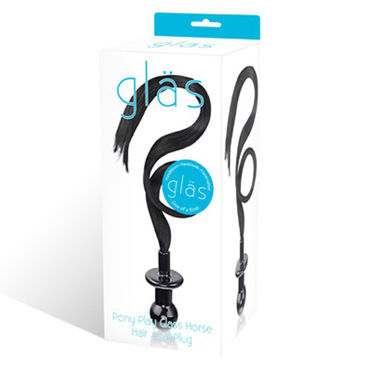 Glas Pony Glass Horse Hair Anal Plug, черный - Стеклянная пробка с хвостом - купить в секс шопе Glas Pony Glass Horse Hair Anal Plug, черный - Стеклянная пробка с хвостом - купить в секс шопе
