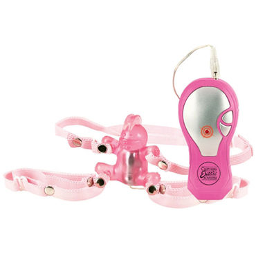 California Exotic Bunny Hopper, розовый, Вибро-стимулятор на ремешках California Exotic Bunny Hopper, розовый, Вибро-стимулятор на ремешках