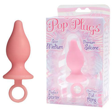 Doc Johnson Medium Pop Plugs, Анальная пробка с удобным кольцом Doc Johnson Medium Pop Plugs, Анальная пробка с удобным кольцом