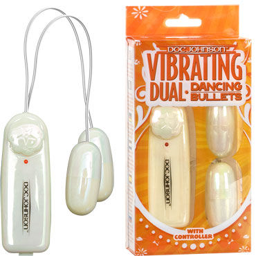 Doc Johnson Vibrating Dual, Два виброяичка Doc Johnson Vibrating Dual, Два виброяичка