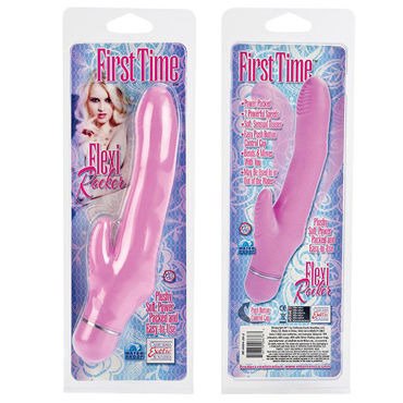 California Exotic First Time Flexi Rocker, розовый - Гибкий вибратор с клиторальным стимулятором - купить в секс шопе California Exotic First Time Flexi Rocker, розовый - Гибкий вибратор с клиторальным стимулятором - купить в секс шопе