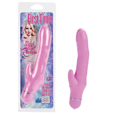 California Exotic First Time Flexi Rocker, розовый, Гибкий вибратор с клиторальным стимулятором California Exotic First Time Flexi Rocker, розовый, Гибкий вибратор с клиторальным стимулятором