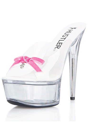 Hustler Pink Bow, Сабо на прозрачной платформе, 15 см Hustler Pink Bow, Сабо на прозрачной платформе, 15 см