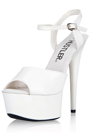 Hustler White Shine, Лакированные босоножки, 15 см Hustler White Shine, Лакированные босоножки, 15 см