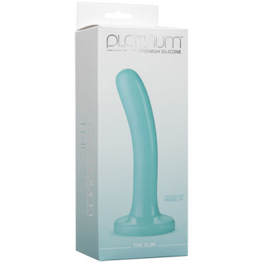 Doc Johnson Platinum Premium Silicone The Slim, голубой - Фаллоимитатор небольшого диаметра - купить в секс шопе Doc Johnson Platinum Premium Silicone The Slim, голубой - Фаллоимитатор небольшого диаметра - купить в секс шопе