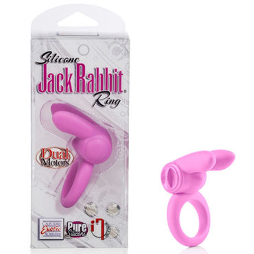 California Exotic Silicone Jack Rabbit Ring, розовое, Эрекционное виброкольцо с клиторальным кроликом California Exotic Silicone Jack Rabbit Ring, розовое, Эрекционное виброкольцо с клиторальным кроликом