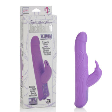 California Exotic Triple Motor Silicone Jack Rabbits, фиолетовый, Многофункциональный вибратор с тремя моторами California Exotic Triple Motor Silicone Jack Rabbits, фиолетовый, Многофункциональный вибратор с тремя моторами