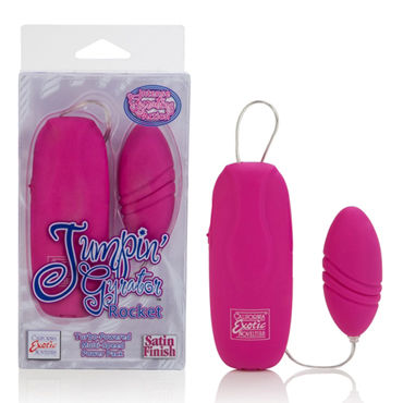 California Exotic Jumpin Gyrator Rockets, розовое, Виброяйцо с бархатистым сатиновым покрытием California Exotic Jumpin Gyrator Rockets, розовое, Виброяйцо с бархатистым сатиновым покрытием
