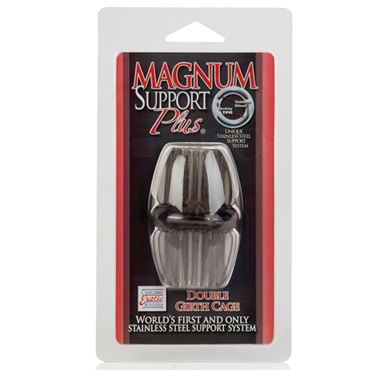 California Exotic Magnum Support Plus Double Girth Cages, серое - Широкое эрекционное кольцо - купить в секс шопе California Exotic Magnum Support Plus Double Girth Cages, серое - Широкое эрекционное кольцо - купить в секс шопе