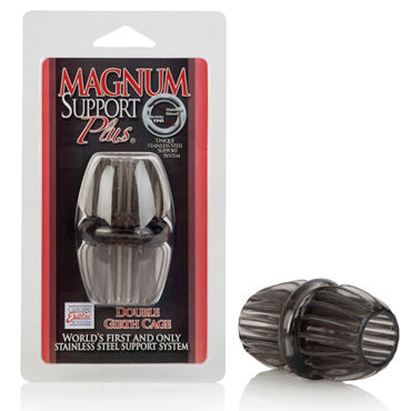 California Exotic Magnum Support Plus Double Girth Cages, серое, Широкое эрекционное кольцо California Exotic Magnum Support Plus Double Girth Cages, серое, Широкое эрекционное кольцо