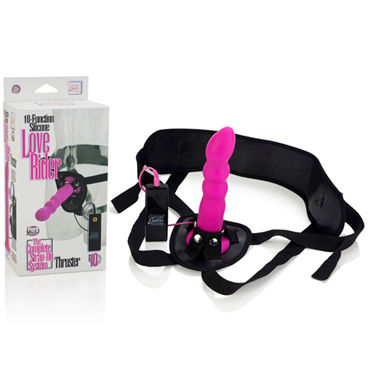 California Exotic Love Rider Thruster, розовый, Страпон на поясе, с вибрацией California Exotic Love Rider Thruster, розовый, Страпон на поясе, с вибрацией