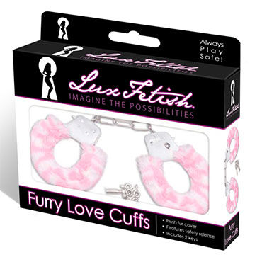 Lux Fetish Cuffs, розовый, Наручники с мехом Lux Fetish Cuffs, розовый, Наручники с мехом