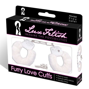 Lux Fetish Cuffs, белый, Наручники с мехом Lux Fetish Cuffs, белый, Наручники с мехом
