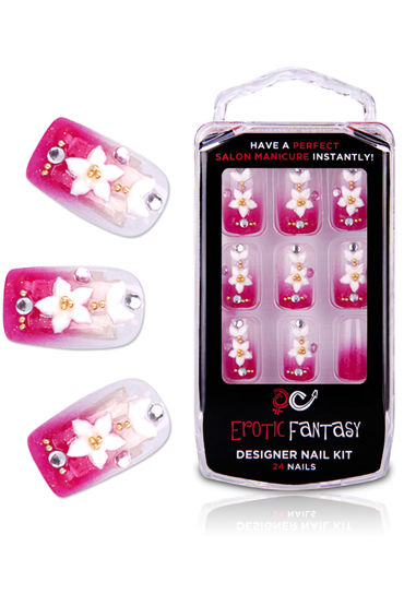 Erotic Fantasy Spring Flower, Акриловые типсы с розовым маникюром Erotic Fantasy Spring Flower, Акриловые типсы с розовым маникюром