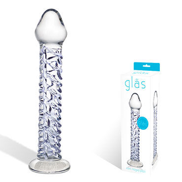 Glas Aries Ridged, Кристально-прозрачный фаллоимитатор Glas Aries Ridged, Кристально-прозрачный фаллоимитатор