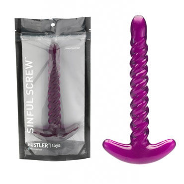 Hustler Sinful Screw, фиолетовый, Анальный стимулятор с рельефной поверхностью Hustler Sinful Screw, фиолетовый, Анальный стимулятор с рельефной поверхностью