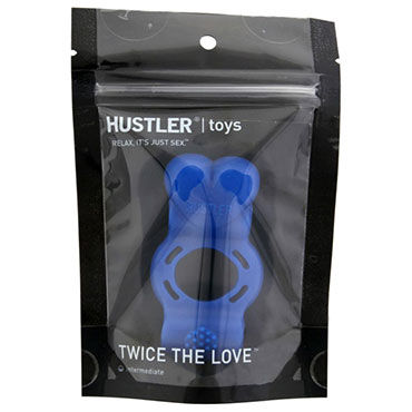 Hustler Twise The Love, синий - Кольцо на пенис с дабл-вибрацией - купить в секс шопе Hustler Twise The Love, синий - Кольцо на пенис с дабл-вибрацией - купить в секс шопе