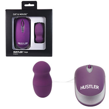 Hustler Cat and Mouse, фиолетовый, Стимулятор с пультом в виде мышки Hustler Cat and Mouse, фиолетовый, Стимулятор с пультом в виде мышки