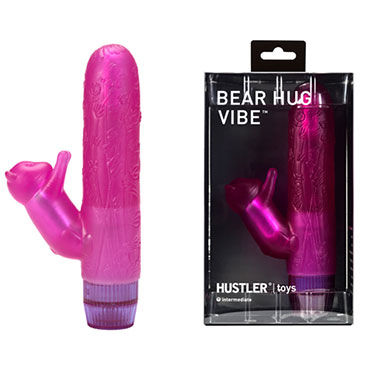 Hustler Bear Hug Vibe, розовый, Вибратор с мишкой-стимулятором клитора Hustler Bear Hug Vibe, розовый, Вибратор с мишкой-стимулятором клитора