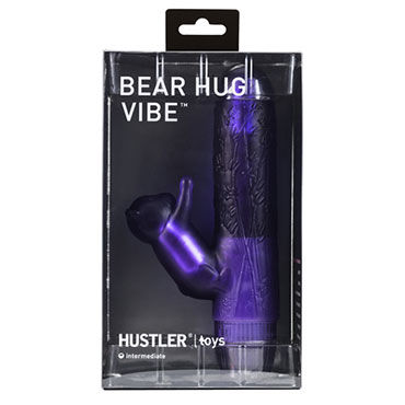 Hustler Bear Hug Vibe, фиолетовый - Вибратор с мишкой-стимулятором клитора - купить в секс шопе Hustler Bear Hug Vibe, фиолетовый - Вибратор с мишкой-стимулятором клитора - купить в секс шопе