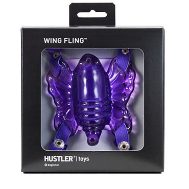 Hustler Wing Fling - Вибробабочка на ремешках - купить в секс шопе Hustler Wing Fling - Вибробабочка на ремешках - купить в секс шопе