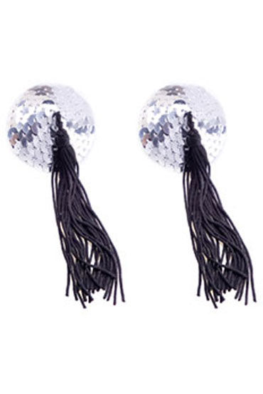 Electric Lingerie пэстисы, серебристо-черные, Круглой формы, с кисточками Electric Lingerie пэстисы, серебристо-черные, Круглой формы, с кисточками