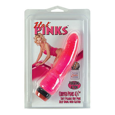 California Exotic Hot Pinks, 15 см - Розовый вибратор с блестками - купить в секс шопе California Exotic Hot Pinks, 15 см - Розовый вибратор с блестками - купить в секс шопе