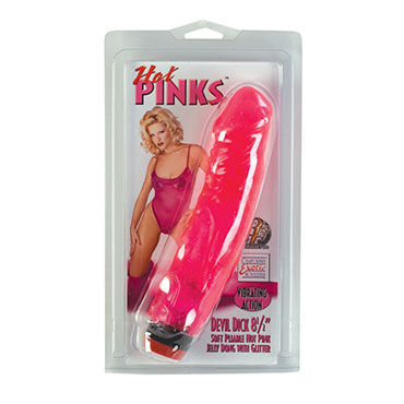 California Exotic Hot Pinks, 20 см - Розовый вибратор с блестками - купить в секс шопе California Exotic Hot Pinks, 20 см - Розовый вибратор с блестками - купить в секс шопе