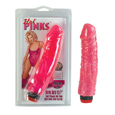 California Exotic Hot Pinks, 20 см, Розовый вибратор с блестками California Exotic Hot Pinks, 20 см, Розовый вибратор с блестками