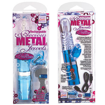 California Exotic Princess Jewels, голубой - Заряжаемый от USB вибратор - купить в секс шопе California Exotic Princess Jewels, голубой - Заряжаемый от USB вибратор - купить в секс шопе