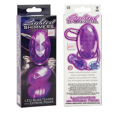 California Exotic Lighted Shimmers Bliss Teasers, фиолетовый - Светящаяся аметистовая капля с вибрацией - купить в секс шопе California Exotic Lighted Shimmers Bliss Teasers, фиолетовый - Светящаяся аметистовая капля с вибрацией - купить в секс шопе