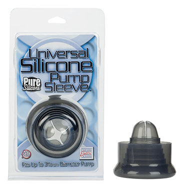 California Exotic Universal Silicone Pump Sleeves, Серая силиконовая насадка на мужскую помпу California Exotic Universal Silicone Pump Sleeves, Серая силиконовая насадка на мужскую помпу
