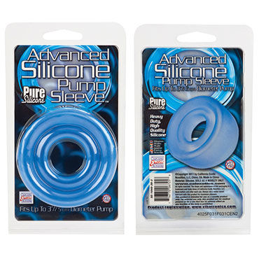 California Exotic Pump Sleeves, голубая - Силиконовая насадка для помпы - купить в секс шопе California Exotic Pump Sleeves, голубая - Силиконовая насадка для помпы - купить в секс шопе
