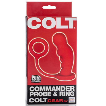 California Exotic Colt Commander Probe & Ring, красный - Анальный стимулятор с эрекционным кольцом - купить в секс шопе California Exotic Colt Commander Probe & Ring, красный - Анальный стимулятор с эрекционным кольцом - купить в секс шопе
