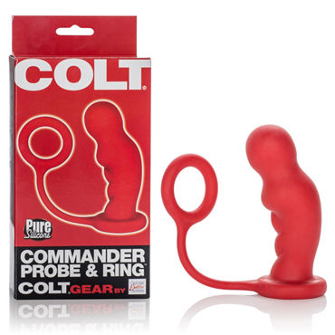 California Exotic Colt Commander Probe & Ring, красный, Анальный стимулятор с эрекционным кольцом California Exotic Colt Commander Probe & Ring, красный, Анальный стимулятор с эрекционным кольцом