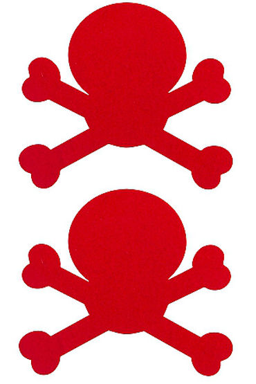 Shots Toys Nipple Sticker Skull, красные, Пэстисы в форме черепов Shots Toys Nipple Sticker Skull, красные, Пэстисы в форме черепов