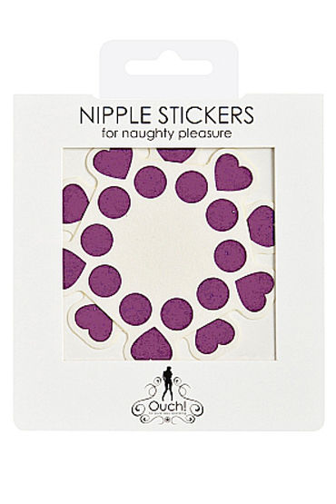 Shots Toys Nipple Sticker Open Circle and Hearts, фиолетовые - фото, отзывы Shots Toys Nipple Sticker Open Circle and Hearts, фиолетовые - фото, отзывы