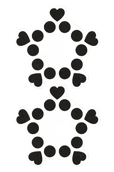 Shots Toys Nipple Sticker Open Circle and Hearts, черные, Пэстисы, сердечки и кружочки, не закрывают соски Shots Toys Nipple Sticker Open Circle and Hearts, черные, Пэстисы, сердечки и кружочки, не закрывают соски