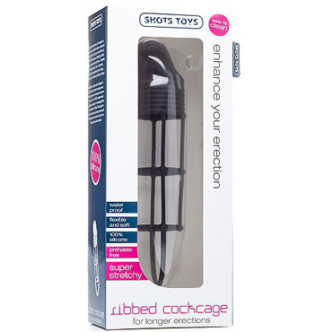Shots Toys Ribbed Cockcage, черная - фото, отзывы Shots Toys Ribbed Cockcage, черная - фото, отзывы