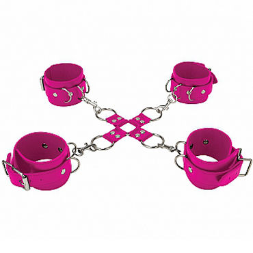 Shots Toys Leather Hand And Leg cuffs, розовый - фото, отзывы Shots Toys Leather Hand And Leg cuffs, розовый - фото, отзывы