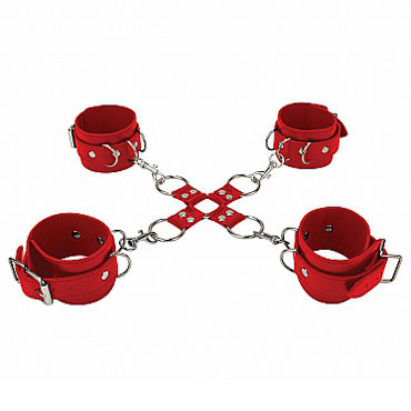 Shots Toys Leather Hand And Leg cuffs, красный - фото, отзывы Shots Toys Leather Hand And Leg cuffs, красный - фото, отзывы