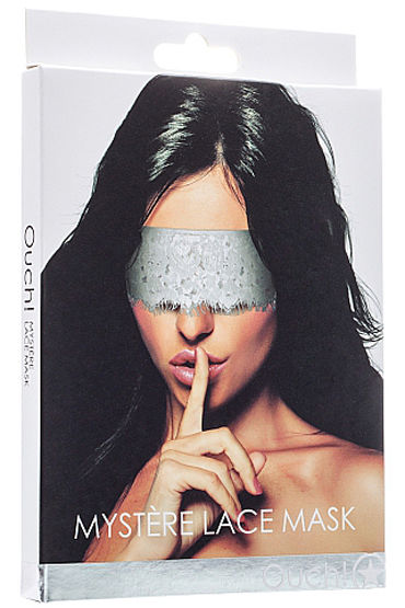 Shots Toys Mystere Lace Mask, белая - Кружевная маска на глаза - купить в секс шопе Shots Toys Mystere Lace Mask, белая - Кружевная маска на глаза - купить в секс шопе