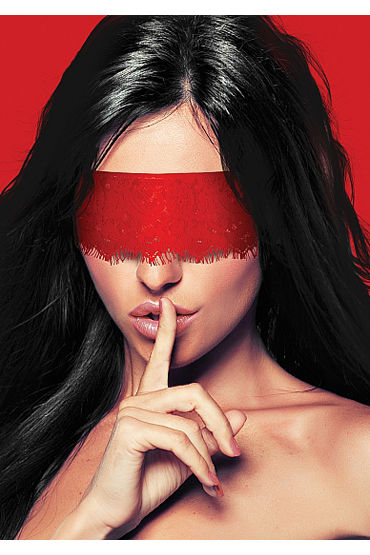 Shots Toys Mystere Lace Mask, красная, Кружевная маска на глаза Shots Toys Mystere Lace Mask, красная, Кружевная маска на глаза