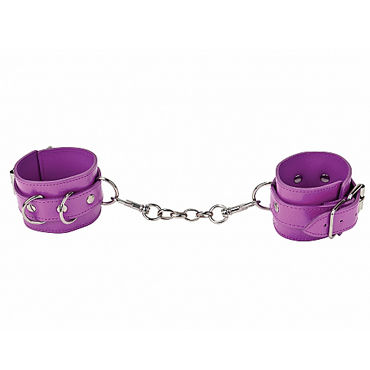Shots Toys Leather Cuffs, фиолетовый - фото, отзывы Shots Toys Leather Cuffs, фиолетовый - фото, отзывы