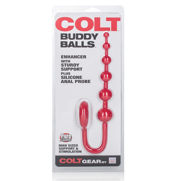 California Exotic Colt Buddy Balls, красная - Анальная цепочка с эрекционным кольцом - купить в секс шопе California Exotic Colt Buddy Balls, красная - Анальная цепочка с эрекционным кольцом - купить в секс шопе