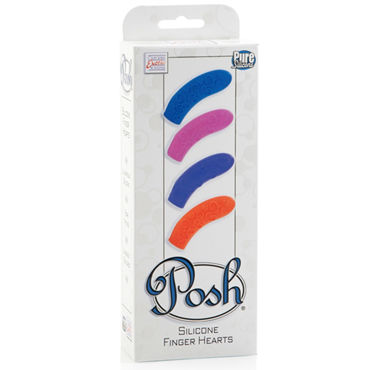 California Exotic Posh Silicone Finger Teasers Hearts - Насадки на пальцы, рельефные сердечки - купить в секс шопе California Exotic Posh Silicone Finger Teasers Hearts - Насадки на пальцы, рельефные сердечки - купить в секс шопе