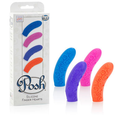 California Exotic Posh Silicone Finger Teasers Hearts, Насадки на пальцы, рельефные сердечки California Exotic Posh Silicone Finger Teasers Hearts, Насадки на пальцы, рельефные сердечки