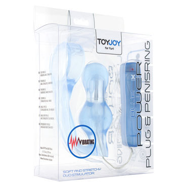 Toy Joy Manpower Plug & Penis ring, голубая - Анальная втулка с эрекционным кольцом, вибрирующая - купить в секс шопе Toy Joy Manpower Plug & Penis ring, голубая - Анальная втулка с эрекционным кольцом, вибрирующая - купить в секс шопе